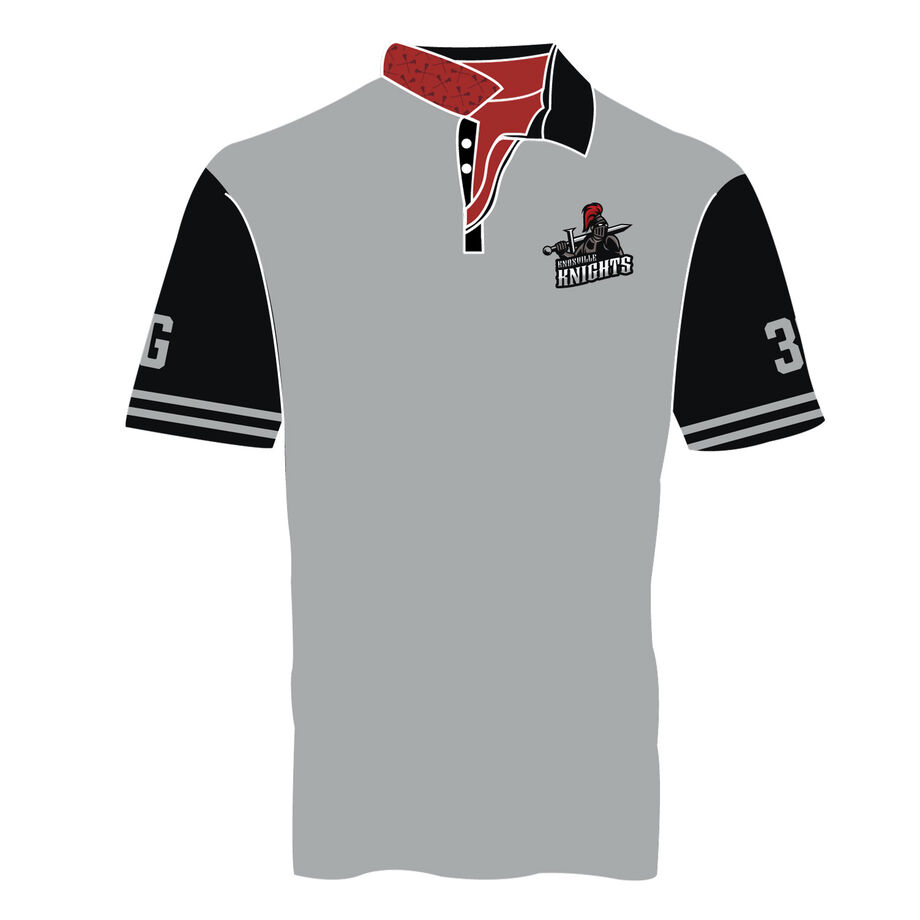 Custom Team Short Sleeve Polo Shirt - Guys Lacrosse Pattern Color Block