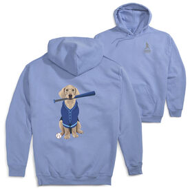 Baseball Hooded Sweatshirt - Dinger the Baseball Dog (Back Design)