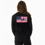 Soccer Tshirt Long Sleeve - Patriotic Soccer (Back Design)