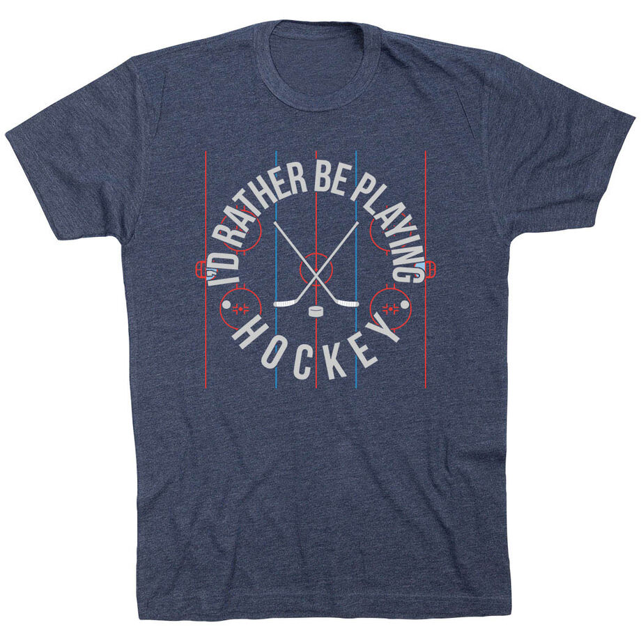 Hockey Short Sleeve T-Shirt - Rather Be Playing Hockey