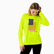 Hockey Long Sleeve Performance Tee - American Flag