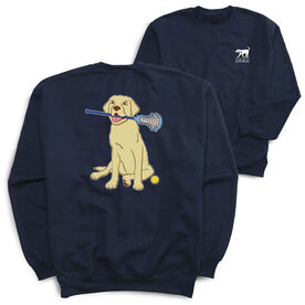 Girls Lacrosse Crewneck Sweatshirt - Chase The Lax Dog (Back Design)