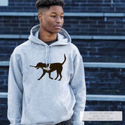 Guys Lacrosse Hooded Sweatshirt - Max The Lax Dog