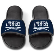 Baseball Repwell&reg; Slide Sandals - Personalized Team Name with Bats