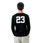 Baseball Long Sleeve Performance Tee - I'd Rather Be Playing Baseball Distressed
