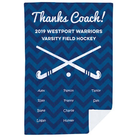 Field Hockey Premium Blanket - Personalized Thanks Coach Chevron