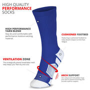 Team Number Woven Mid-Calf Socks - Blue