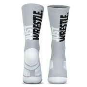 Wrestling Woven Mid-Calf Socks - Just Wrestle (Gray)