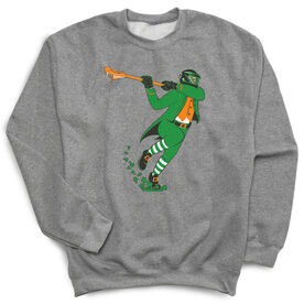 Guys Lacrosse Crewneck Sweatshirt - Lacrosse Leprechaun