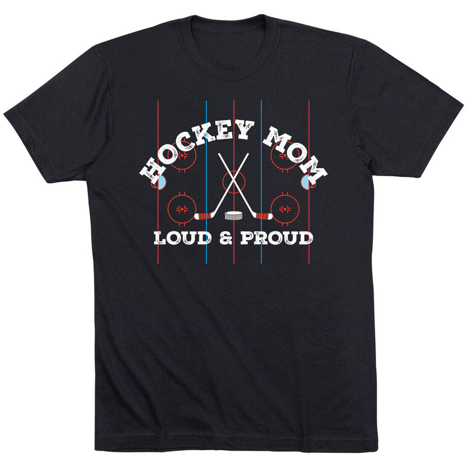 Hockey Short Sleeve T-Shirt - Loud and Proud Hockey Mom