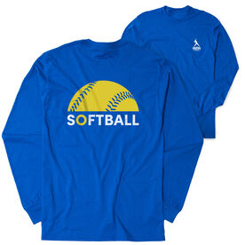 Softball Tshirt Long Sleeve - Modern Softball (Back Design)