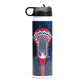 Guys Lacrosse Stainless Steel Water Bottle - Lacrosse Stick