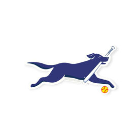Softball Sticker - Softball Dog