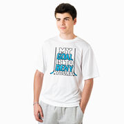 Hockey Short Sleeve Performance Tee - My Goal Is To Deny Yours Hockey (Blue/Black)