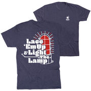 Hockey Short Sleeve T-Shirt - Lace 'Em Up And Light The Lamp (Back Design)