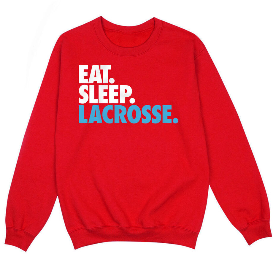Lacrosse Crewneck Sweatshirt - Eat Sleep Lacrosse (Bold) - Personalization Image
