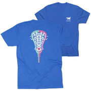 Girls Lacrosse Short Sleeve T-Shirt - Lacrosse Stick Heart (Back Design)