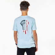 Guys Lacrosse Short Sleeve T-Shirt - Patriotic Stick (Back Design)