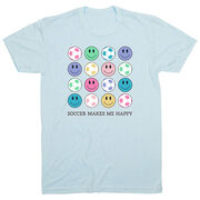 Soccer Short Sleeve T-Shirt - Soccer Makes Me Happy