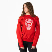 Hockey Crewneck Sweatshirt - My Goal is to Deny Yours Goalie Mask