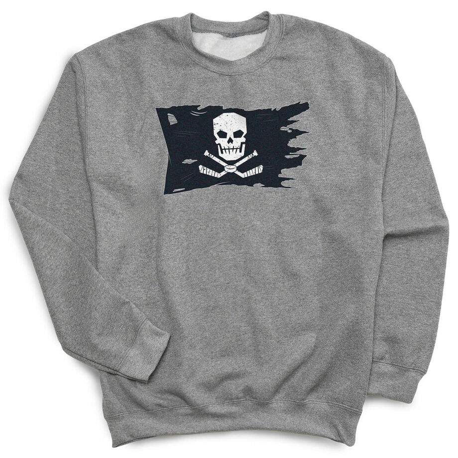 Hockey Crewneck Sweatshirt - Hockey Pirate Flag