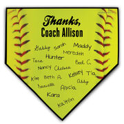 Softball Personalized Thanks Coach Home Plate Plaque