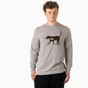 Guys Lacrosse Tshirt Long Sleeve - Max The Lax Dog