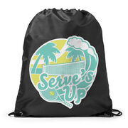 Tennis Drawstring Backpack - Serve's Up