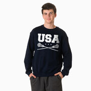 Guys Lacrosse Crewneck Sweatshirt - USA