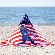 Baseball Hooded Towel - American Flag