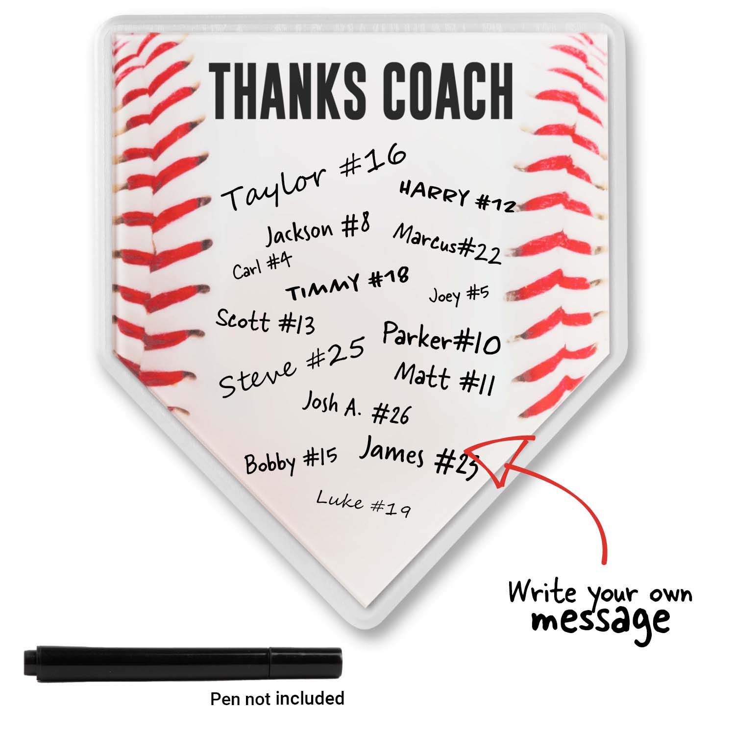 Your Message to Dad Ready to Autograph ChalkTalkSPORTS Baseball Stitches Home Plate Plaque 