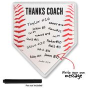 Premier Wooden Baseball Home Plate Plaque - Thanks Coach