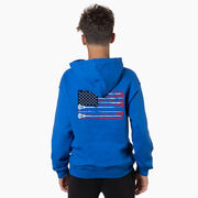 Guys Lacrosse Hooded Sweatshirt - USA Sticks (Back Design)