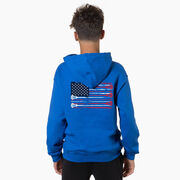 Guys Lacrosse Hooded Sweatshirt - USA Lacrosse Sticks (Back Design)