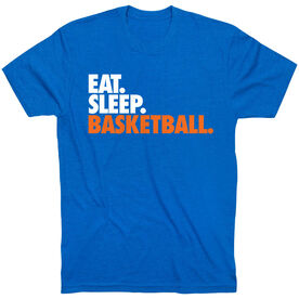 Basketball T-Shirt Short Sleeve Eat. Sleep. Basketball. [Royal/Youth Small] -SS