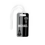 Guys Lacrosse Bag/Luggage Tag - Personalized Vertical Lacrosse Stick