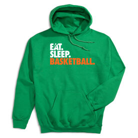 Basketball Hooded Sweatshirt - Eat. Sleep. Basketball. [Youth Medium/Green] - SS