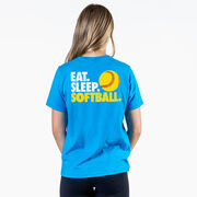 Softball T-Shirt Short Sleeve - Eat. Sleep. Softball (Back Design)