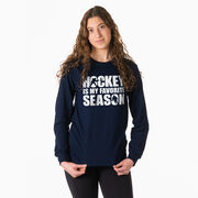 Hockey Tshirt Long Sleeve - Hockey Is My Favorite Season