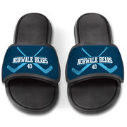Hockey Repwell&reg; Slide Sandals - Personalized Goalie Crossed Sticks