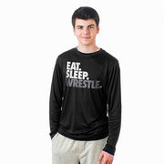 Wrestling Long Sleeve Performance Tee - Eat. Sleep. Wrestle.