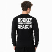 Hockey Tshirt Long Sleeve - Hockey Is My Favorite Season (Back Design)