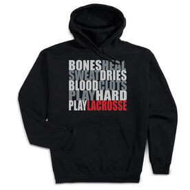 Guys Lacrosse Hooded Sweatshirt - Bones Saying