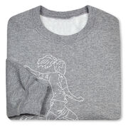 Soccer Crewneck Sweatshirt - Soccer Girl Player Sketch