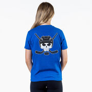 Hockey Short Sleeve Tee - Hockey Helmet Skull (Back Design)