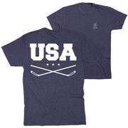 Hockey Short Sleeve T-Shirt - USA (Back Design)