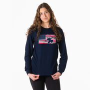 Hockey Tshirt Long Sleeve - Patriotic Hockey