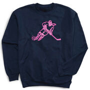 Hockey Crewneck Sweatshirt - Neon Hockey Girl