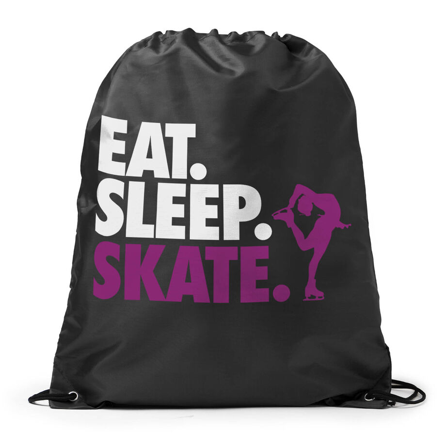 Figure Skating Drawstring Backpack Eat. Sleep. Skate.