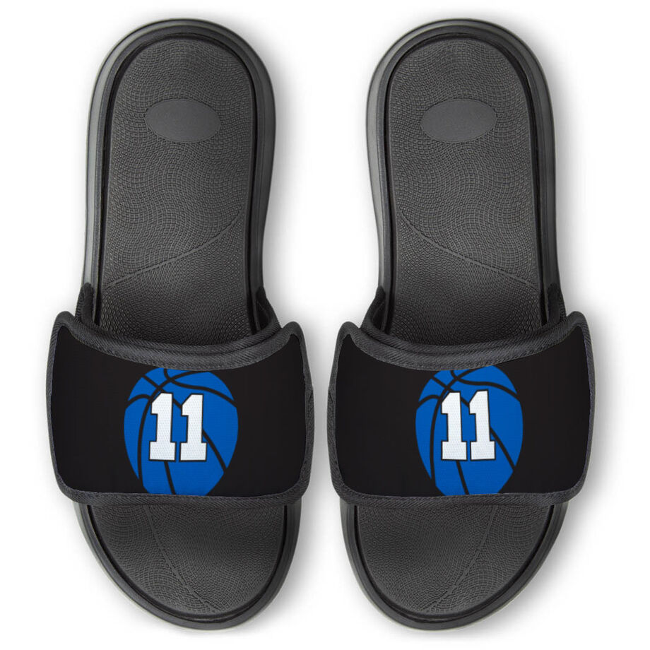 Basketball Repwell&reg; Slide Sandals - Basketball With Number